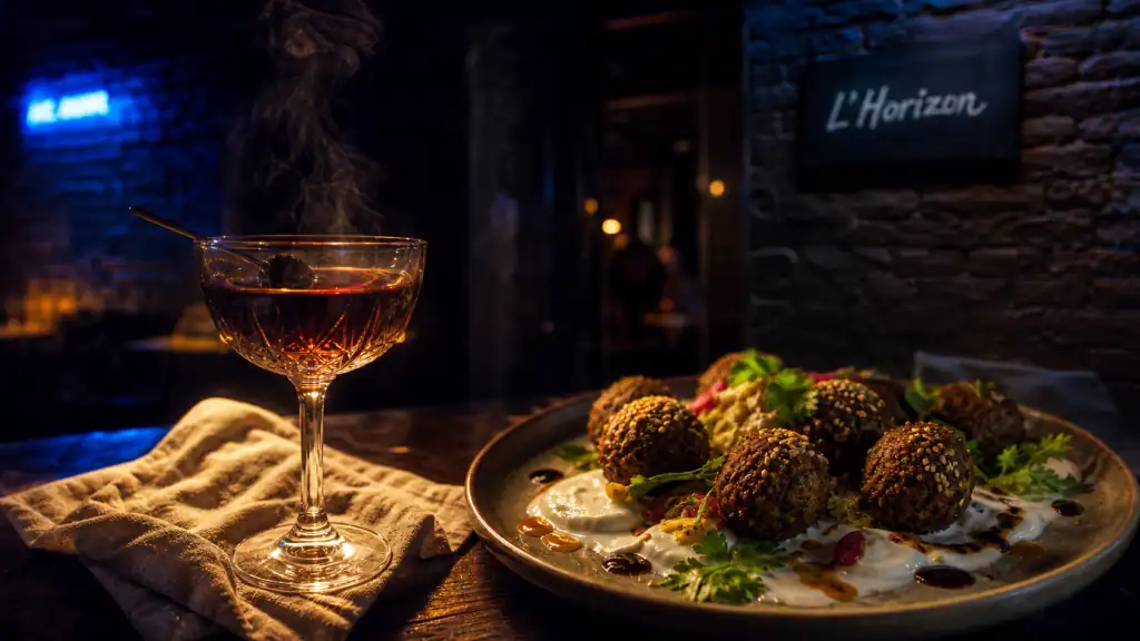 l'horizon grau d'agde, cocktail fumé et assiette à partager