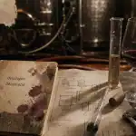 L oenologie en cave et laboratoire : cuves, densimètre, moût et vin