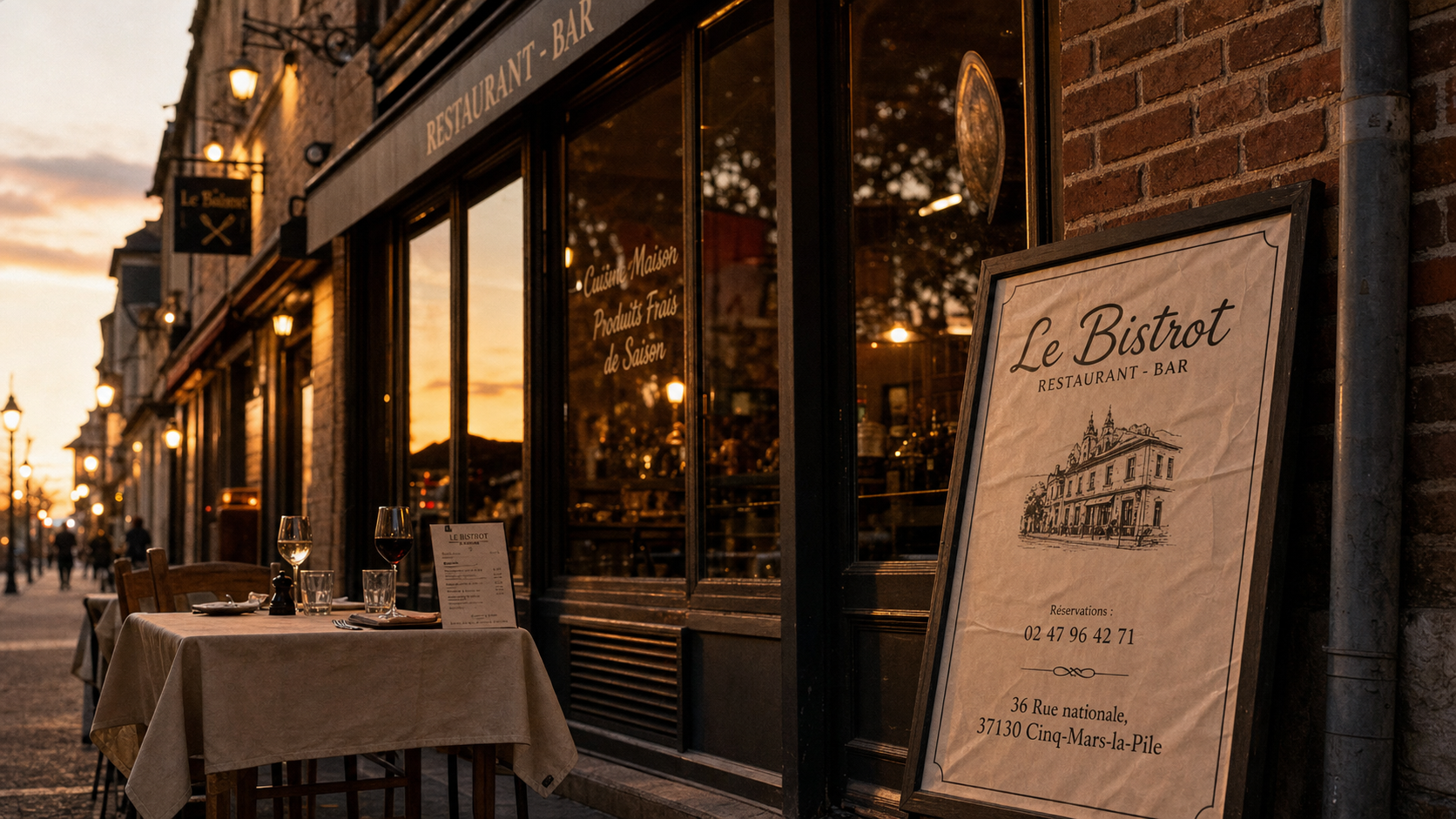 Le jordan's à Cinq-Mars-la-Pile, façade restaurant-bar 36 Rue nationale