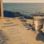 Menu de le cayola sur terrasse, vue mer
