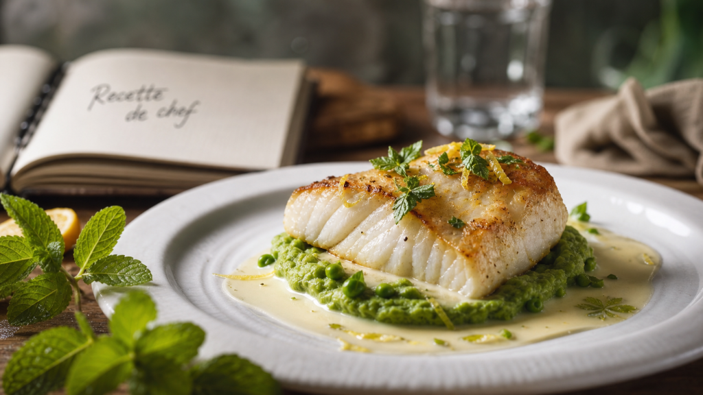 Recette de chef : cabillaud rôti sur purée émulsion citronnée