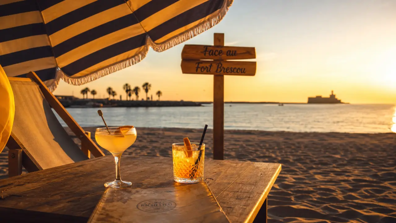 Restaurant plage cap d agde face au Fort Brescou