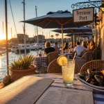 Restaurant port cap d agde : terrasse face aux bateaux, moules-frites et citronnade