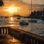 Activités au cap d agde : port au golden hour, Fort de Brescou