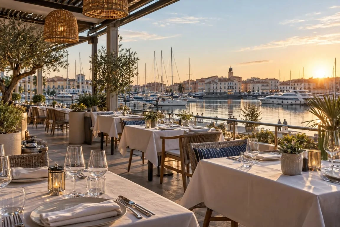 Restaurant L’Estacade Cap d’Agde avec terrasse face au Vieux-Port