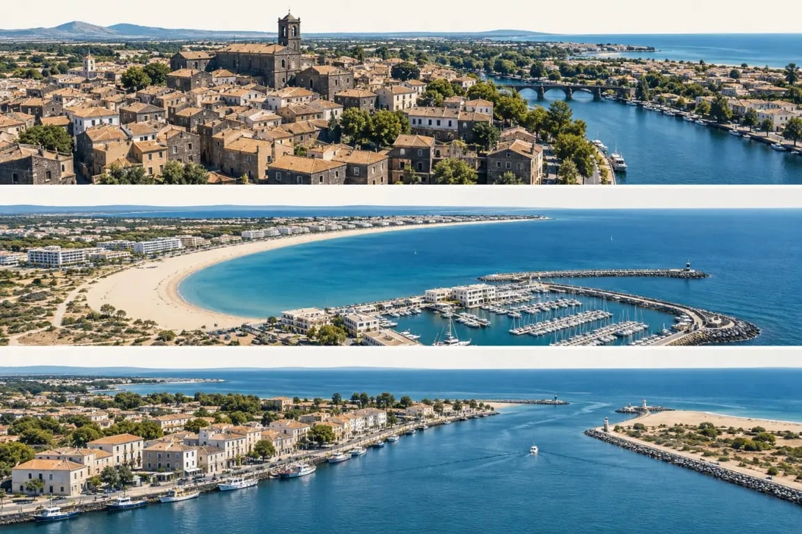 Hôtel restaurant Agde : vue éditoriale des secteurs d'Agde, du Cap d'Agde et du Grau d'Agde