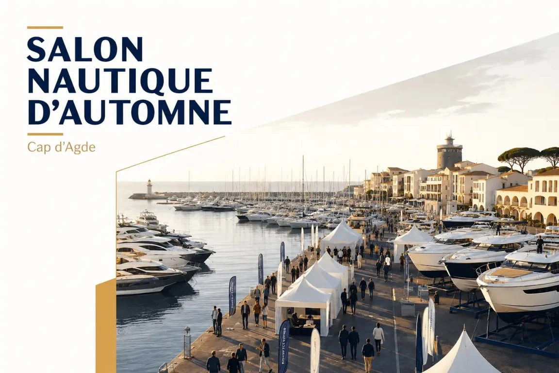 Salon nautique cap d agde 2025 au port du Cap d’Agde, bateaux à flot et exposants sur les quais