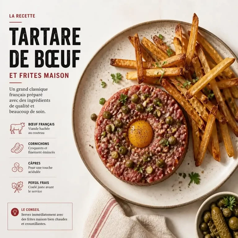 Tartare de bœuf maison, une spécialité de restaurant au Cap d'Agde