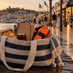 Magasin cap d agde port : sac de quai avec biscuits, confiture et équipement nautique