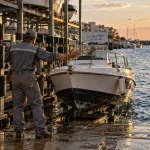 port a sec cap d agde : mise a l’eau vers ponton
