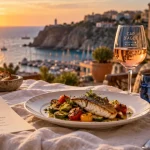 Restaurant agde gastronomique en terrasse, vue Cap d’Agde et falaises