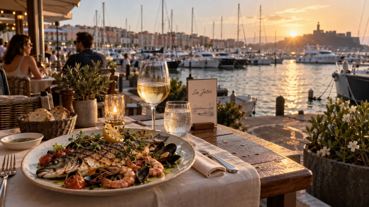Restaurant la jetée Agde : vue sur le port, poissons et crustacés