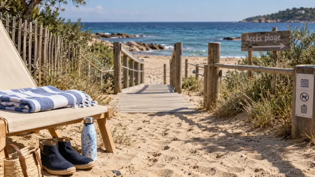 camping oltra cap d agde, accès plage directe depuis allée sablonneuse