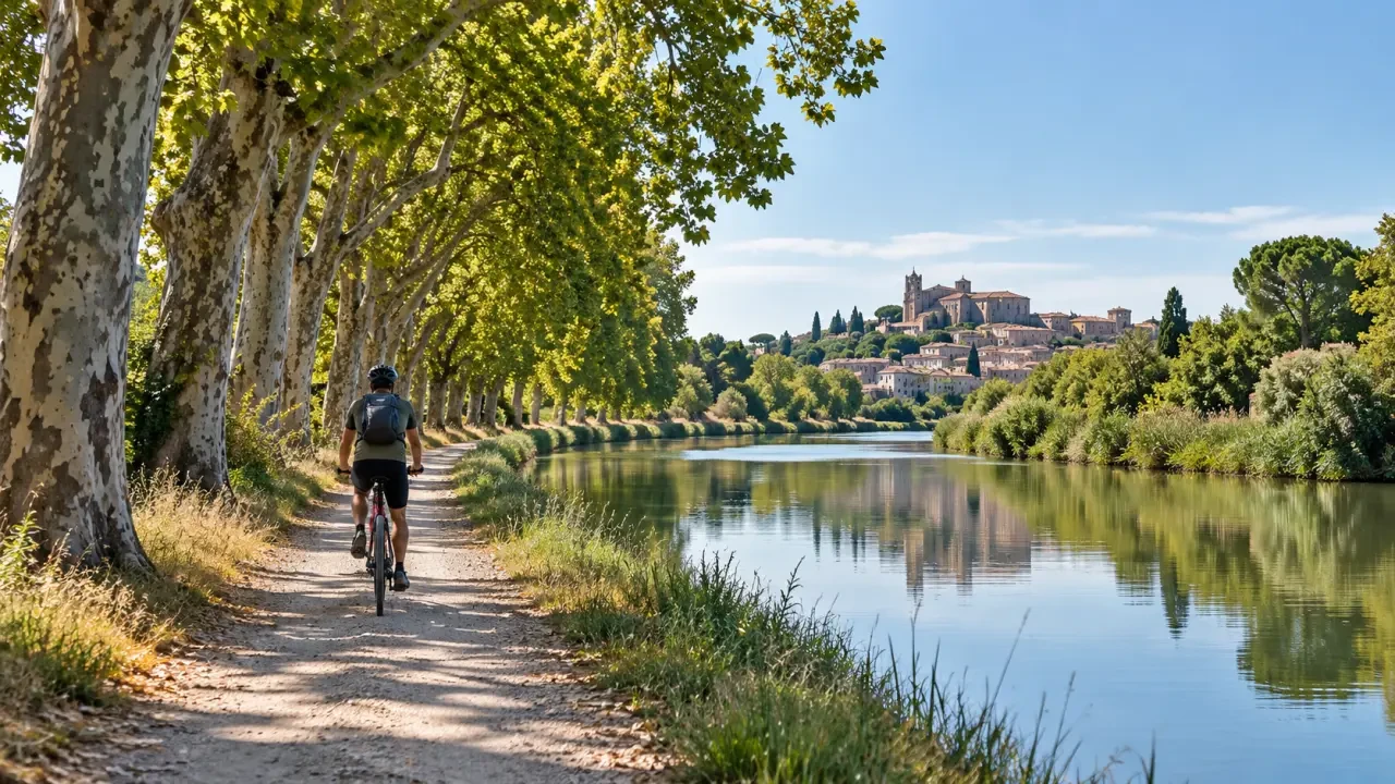 Balade vélo canal du Midi Agde sur le chemin de halage