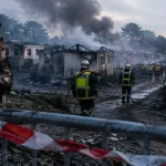 Incendie camping cap d agde, pompiers et fumée noire près des mobil-homes