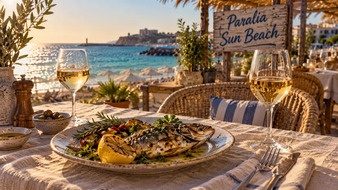 Restaurant camps naturiste cap d agde, terrasse Paralia Sun Beach au bord de la mer
